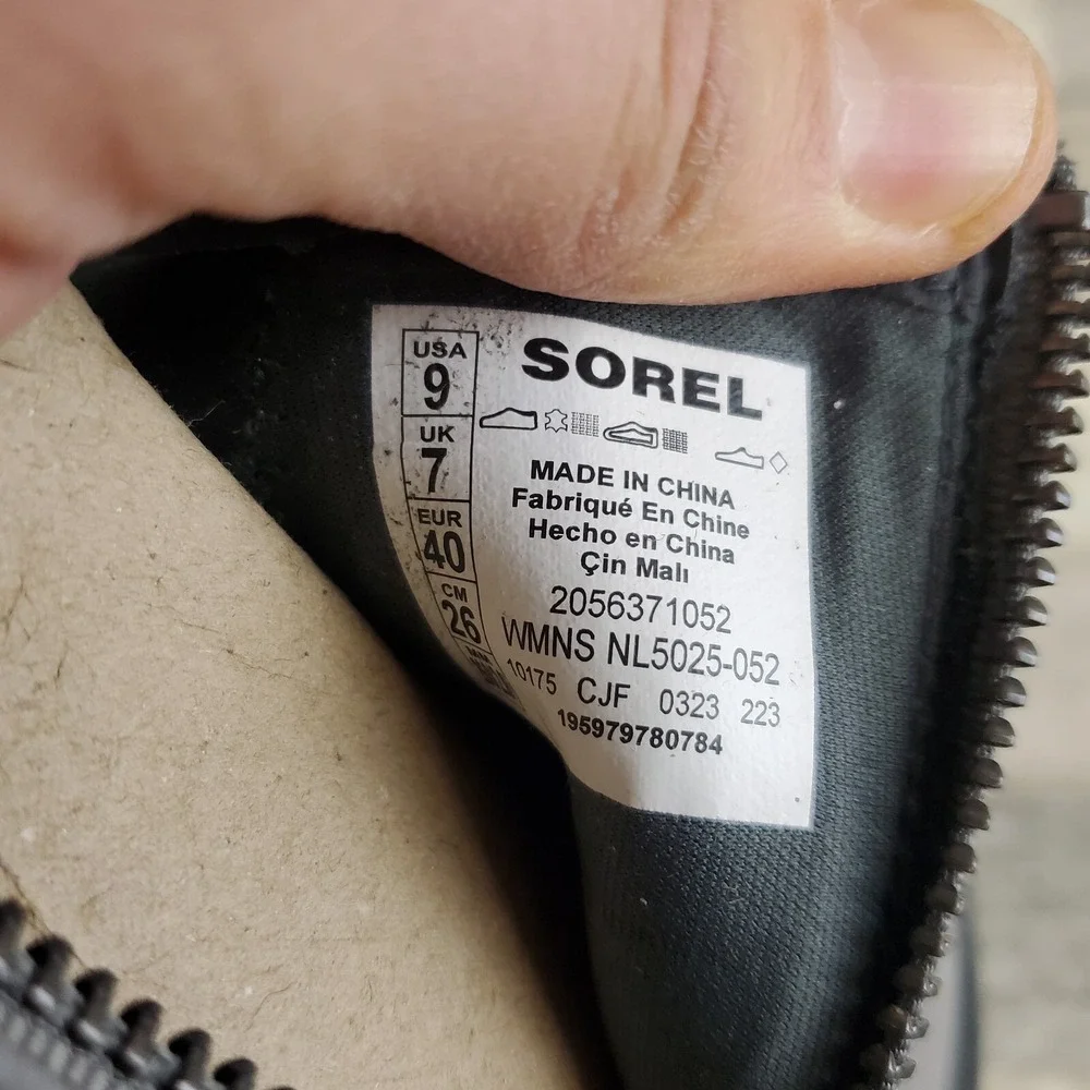 Sorel Evie II Boots Womens Sz 9 Grey Slip On Wedge Pull On Booties NEW